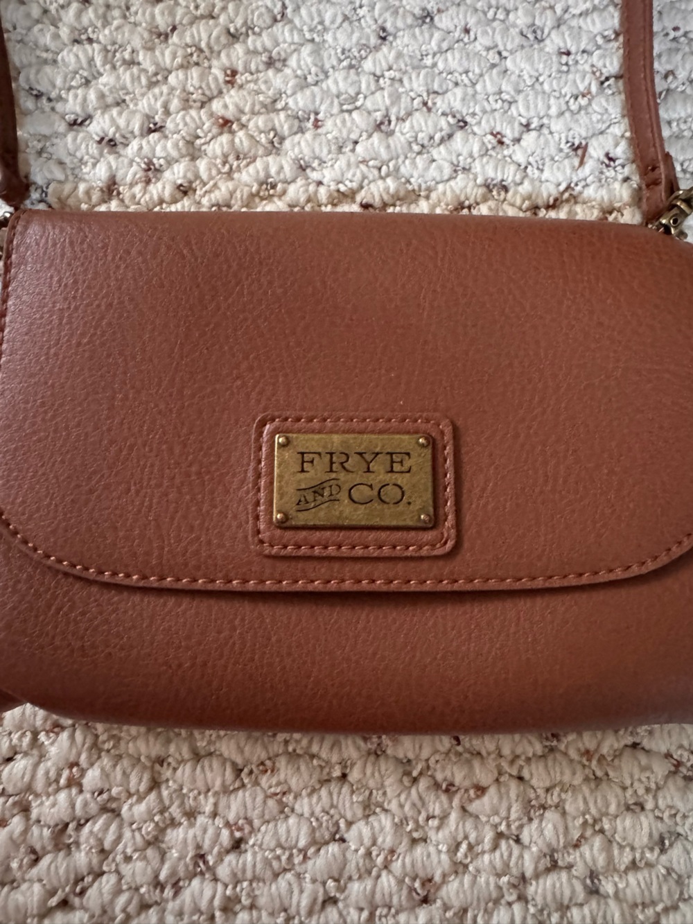 FRYE & Co. Women's Tan Faux Leather Crossbody Bag 0032